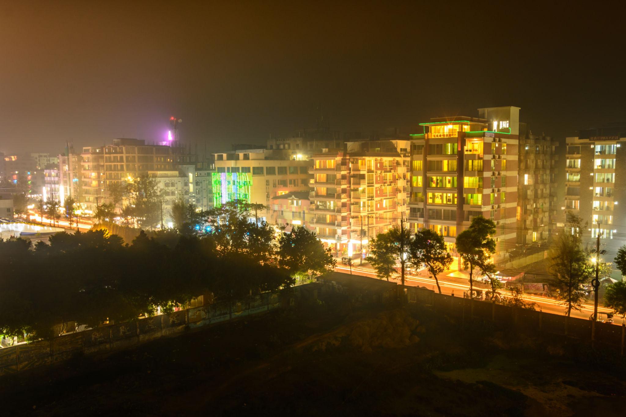 Cox's Bazar town at night