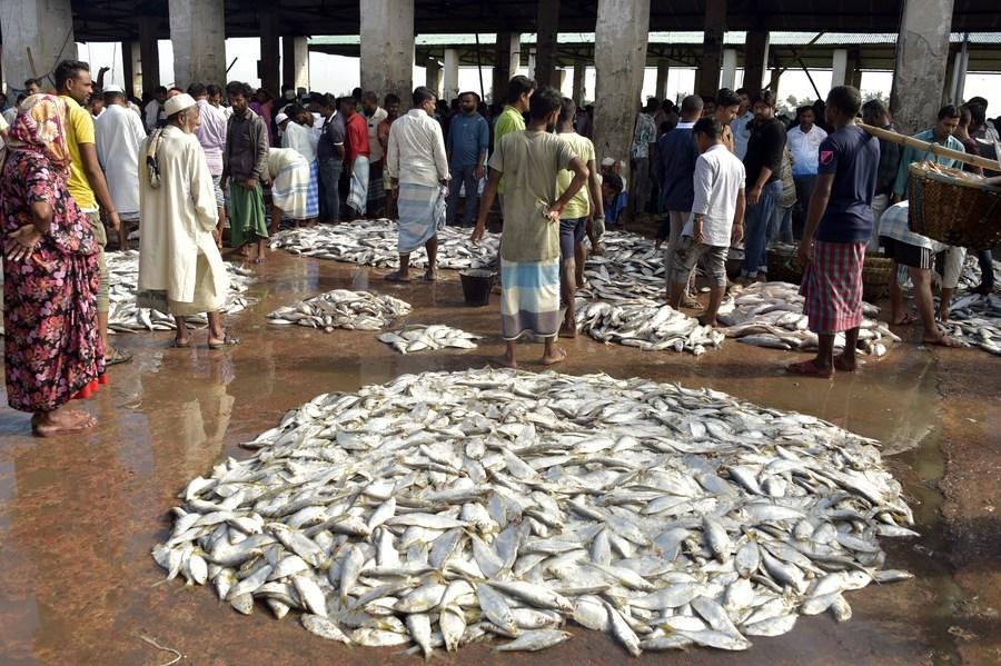 Busy fish market