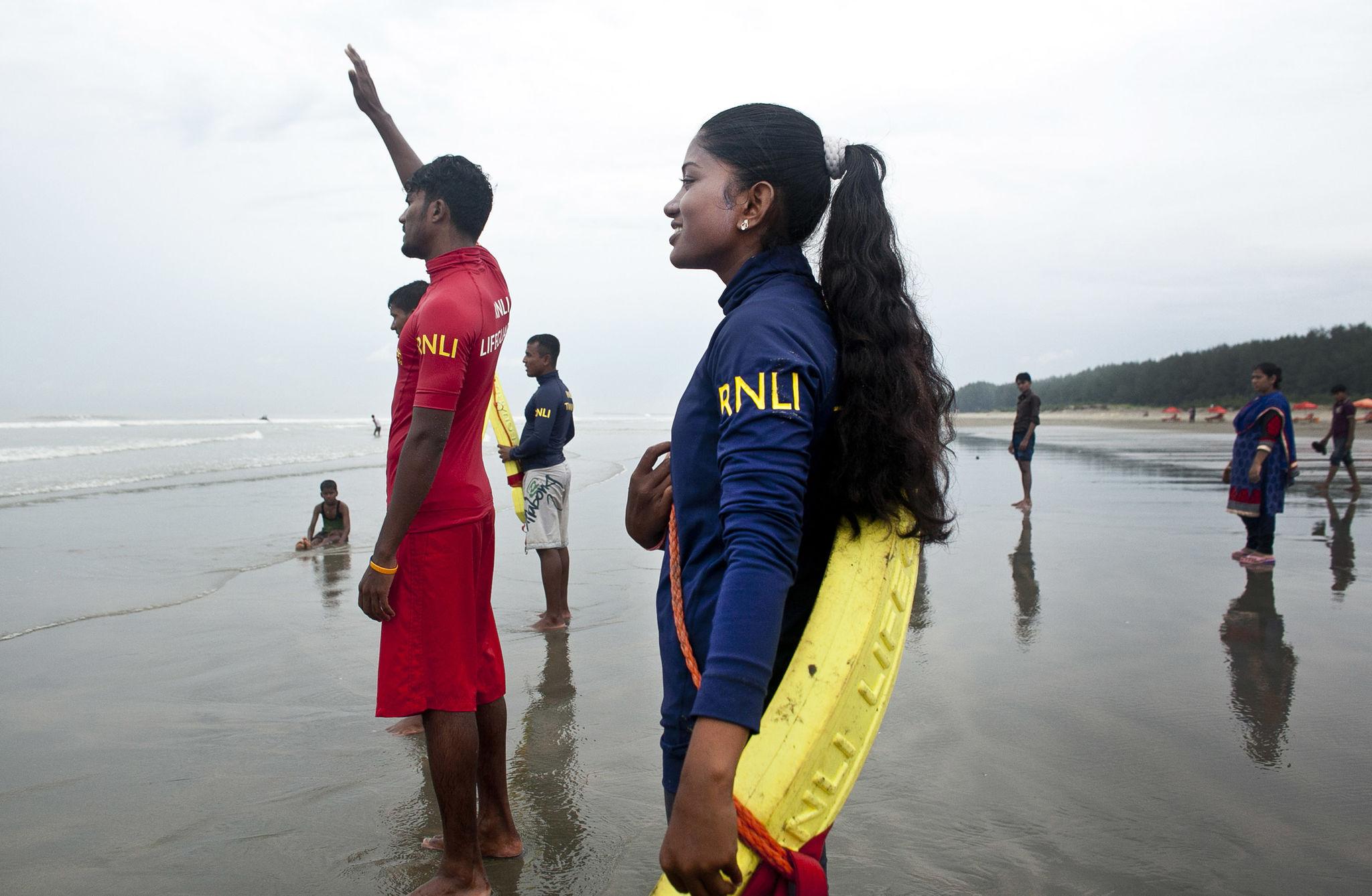 RNLI-trained lifeguard on Cox's Bazar beach