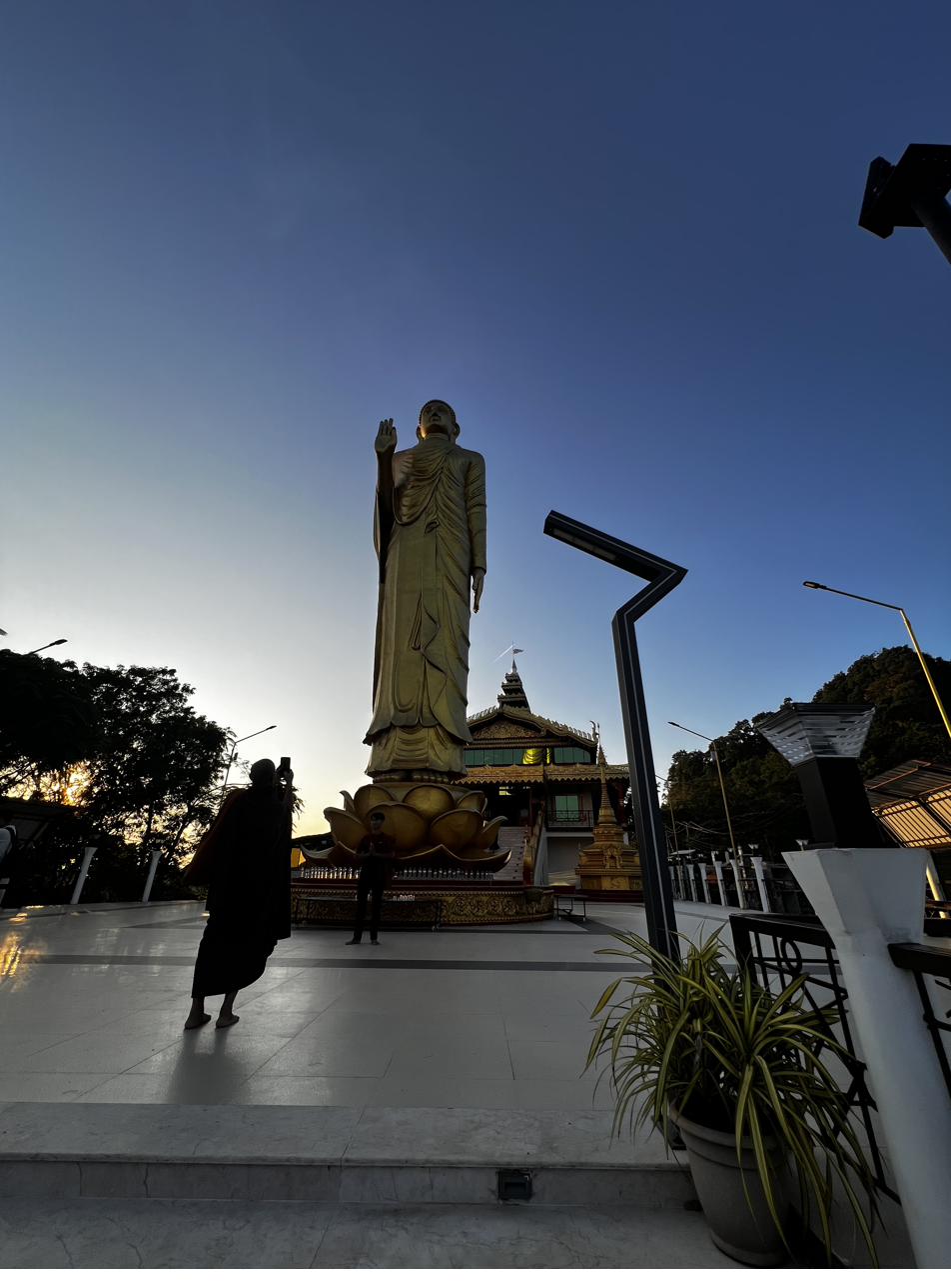 Ramu Buddhist temple at sunset
